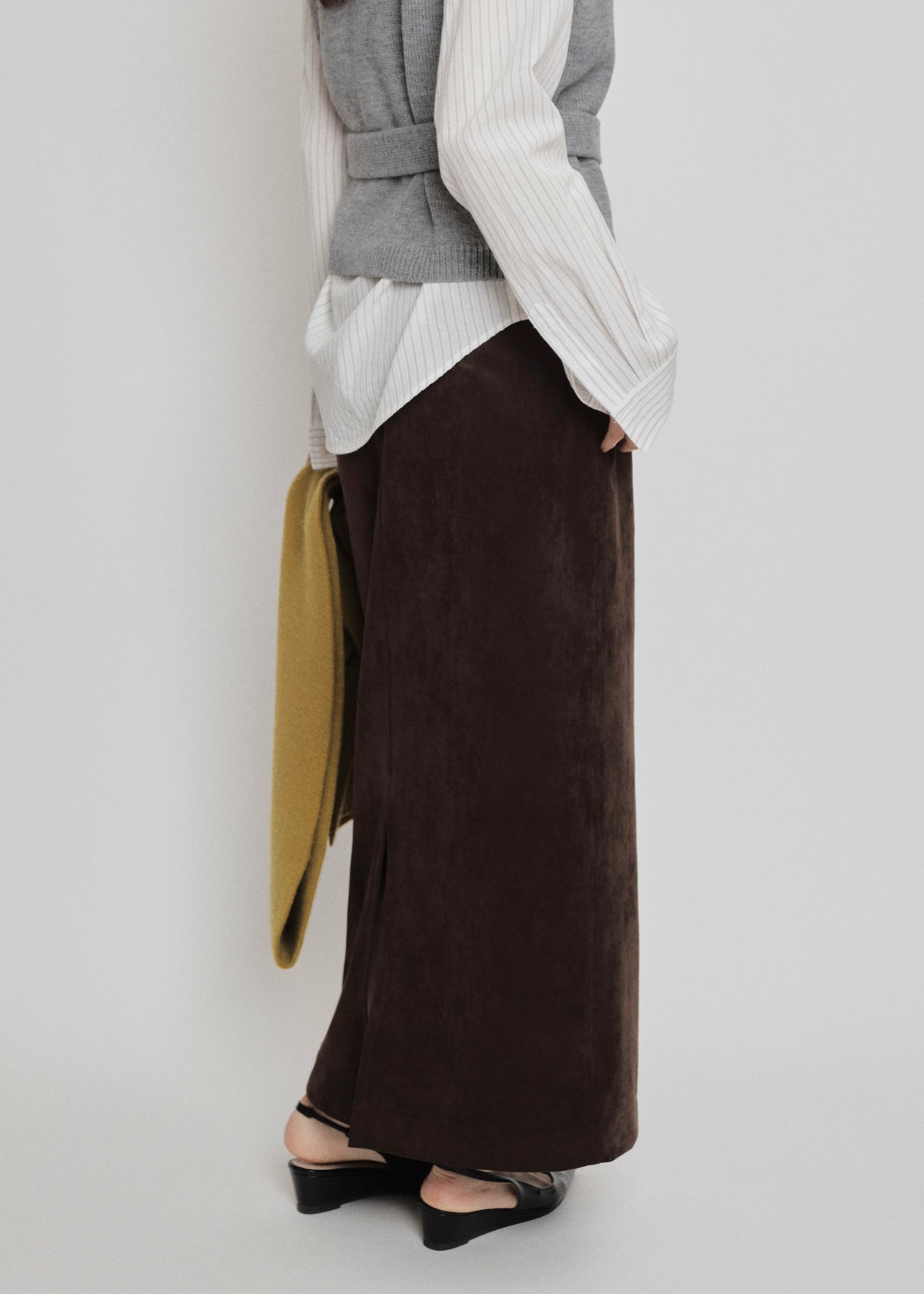 【先行】Faux Suede Maxi Skirt ※10月中旬より順次配送