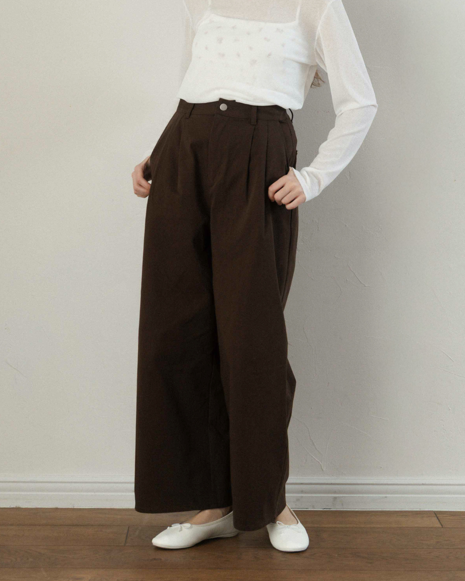 Two-Tuck Studded Twill Pants