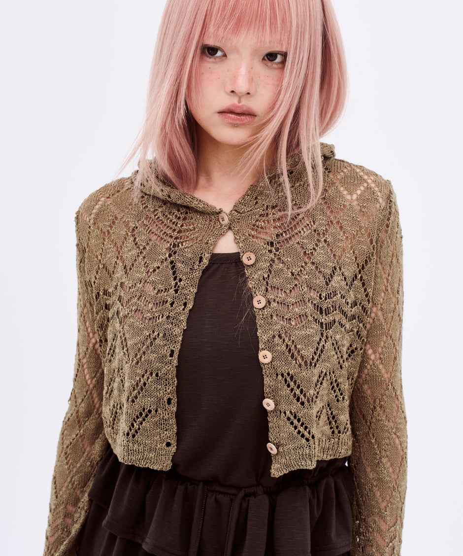 Crochet Hooded Cardigan