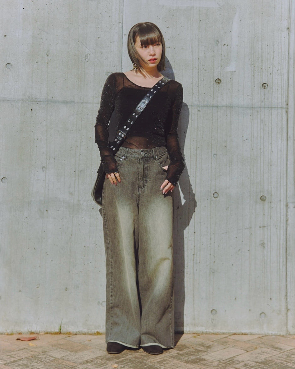 Wide Denim Pants