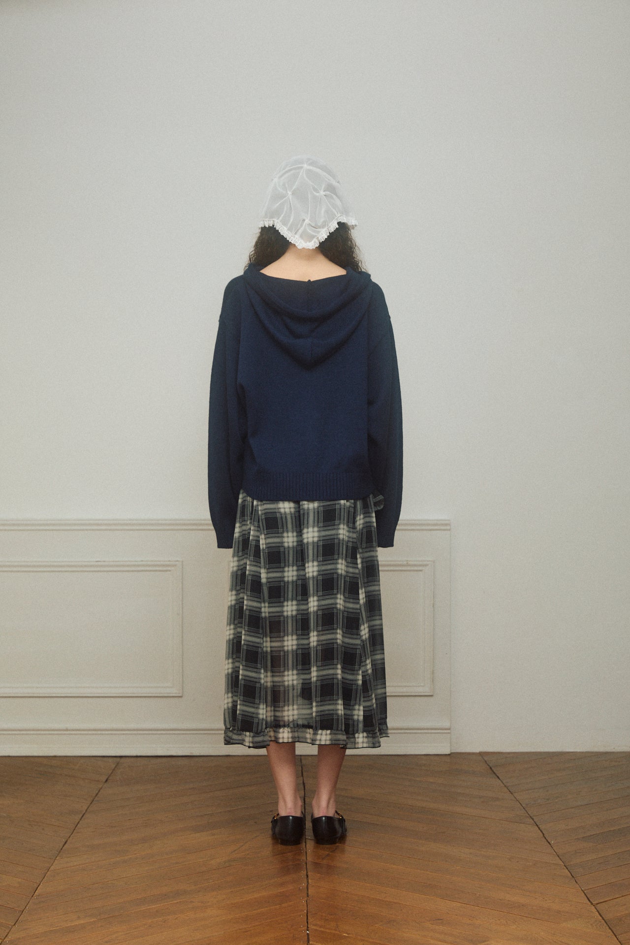 Letter Print Knit Zip Hoodie