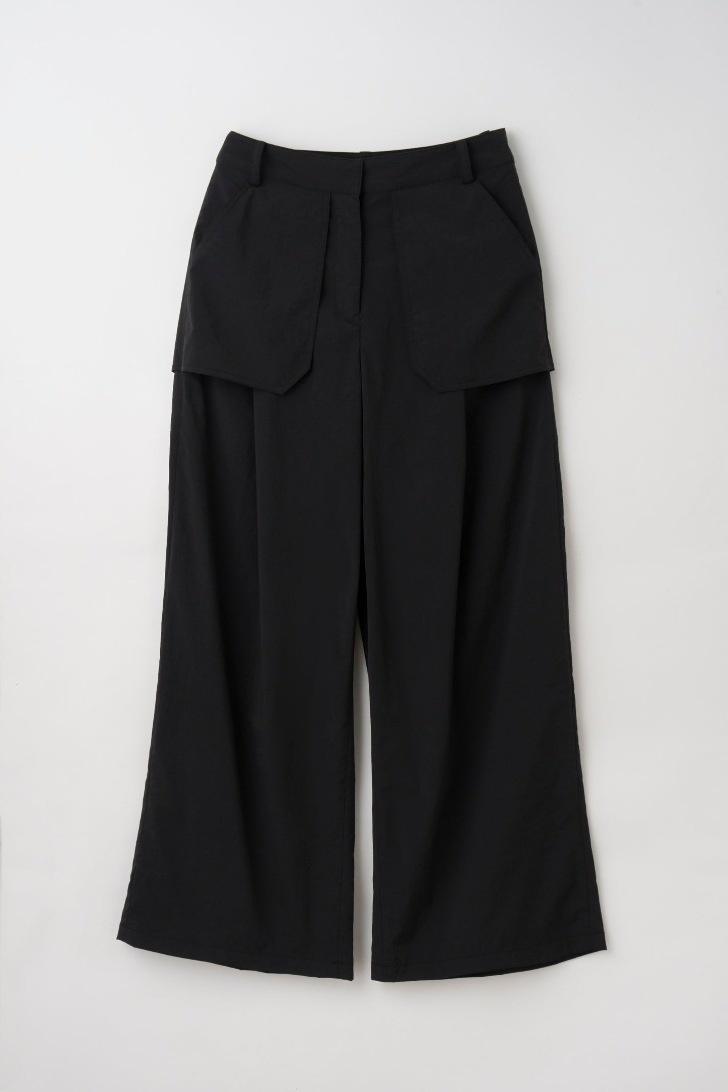 Skirt-Layered Nylon Pants