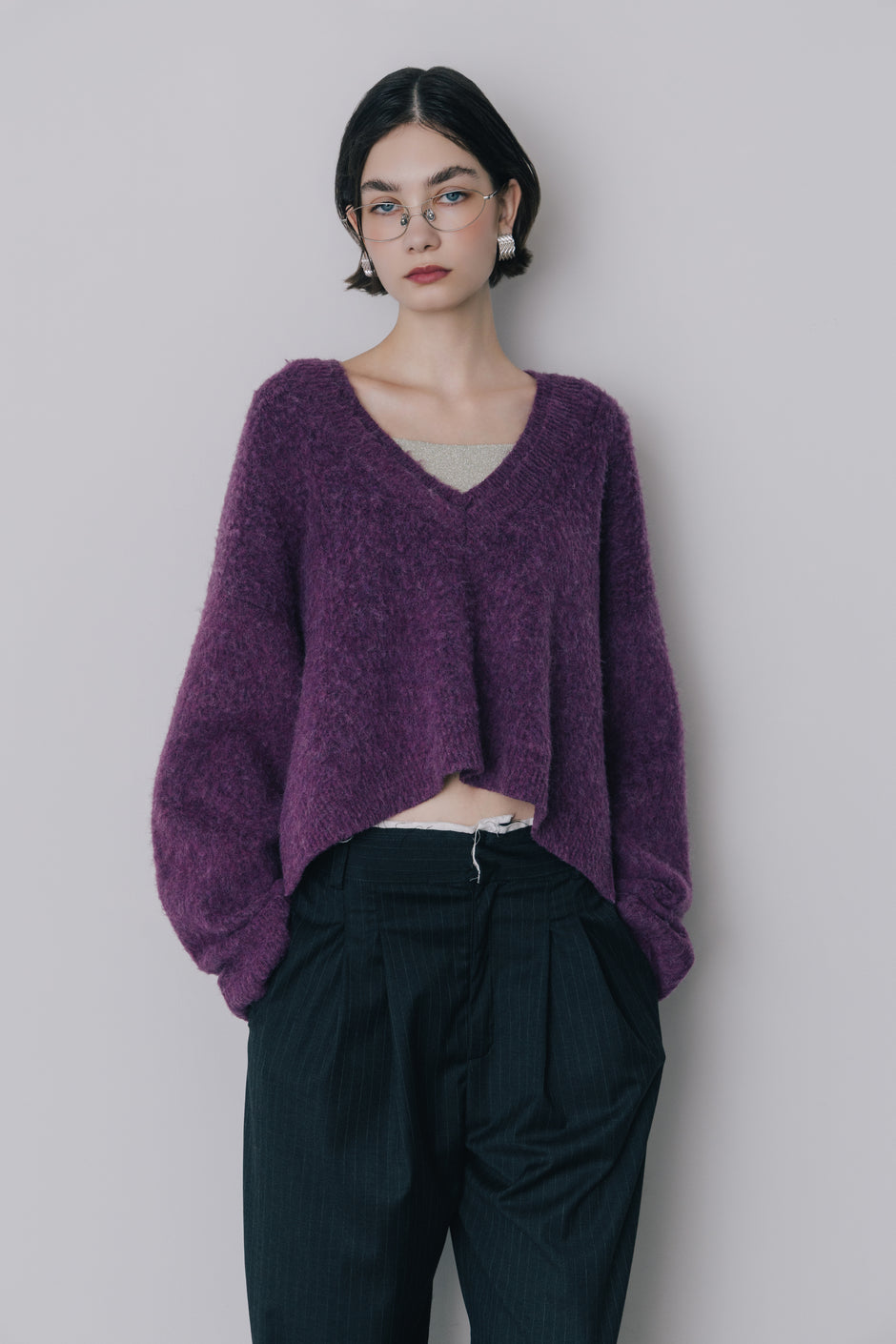 【先行】Shaggy V-Neck Knit ※11月上旬配送予定