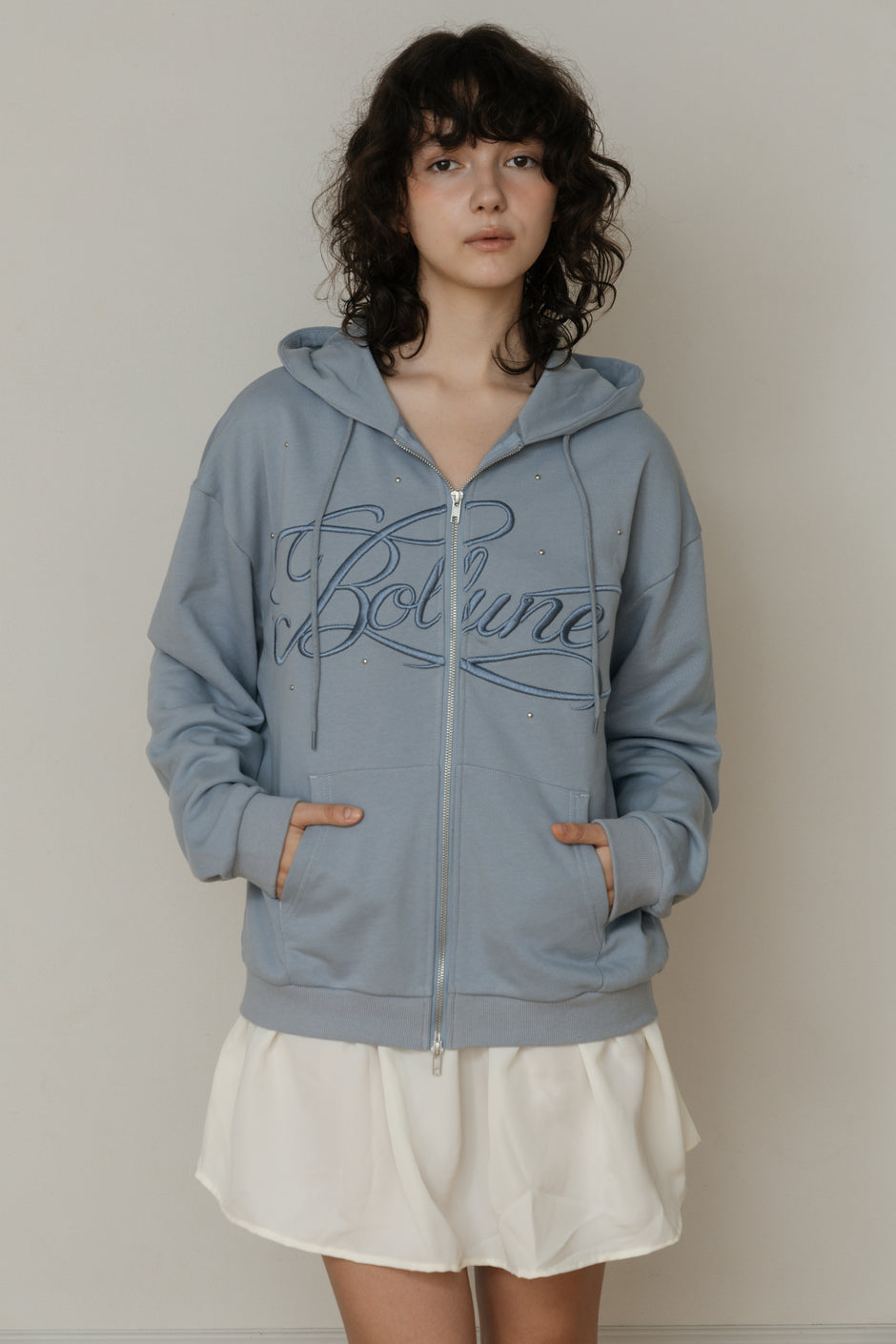Big Lettering Zip-Up Hoodie