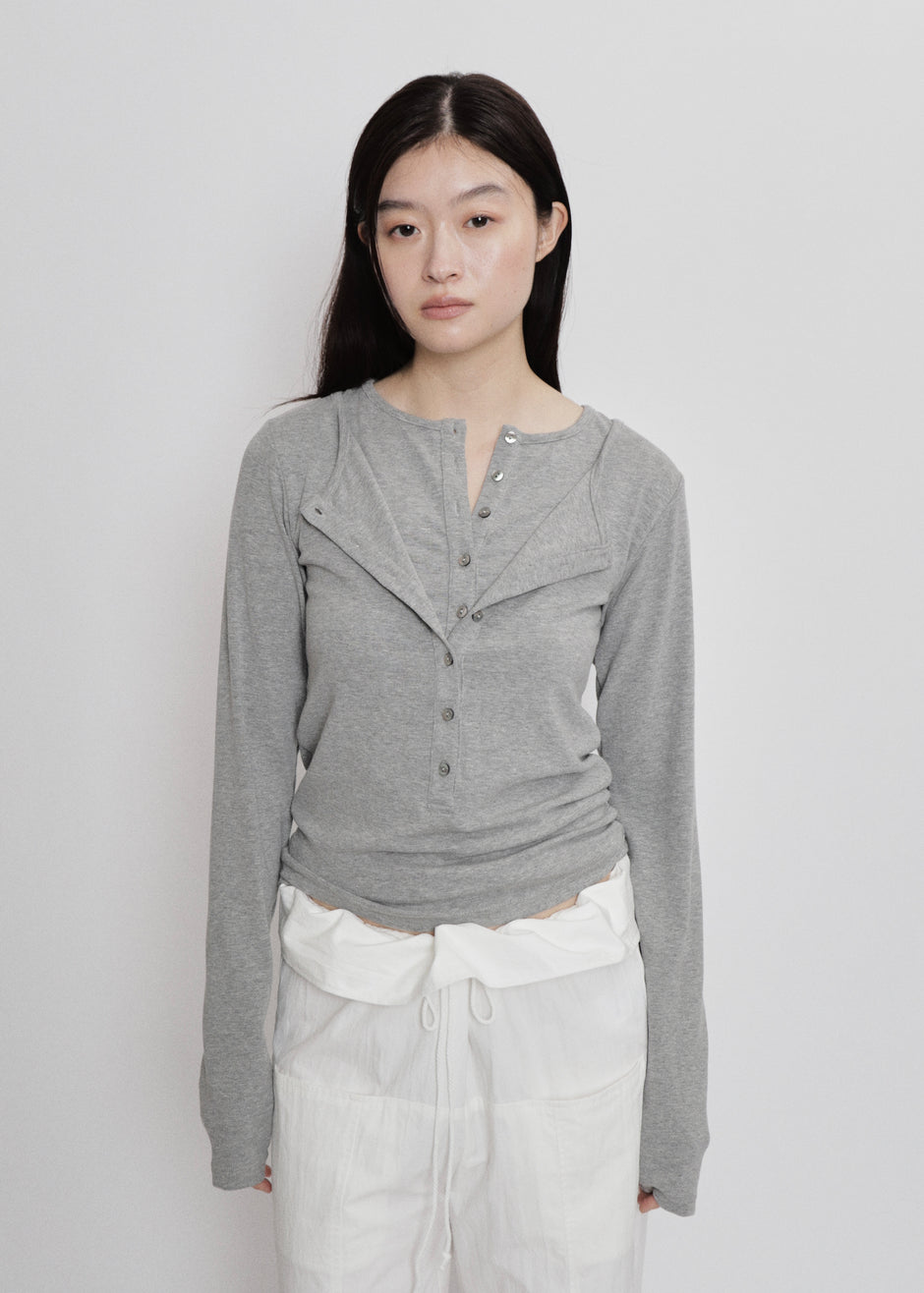 【先行】Layered Henley Top ※10月中旬より順次配送