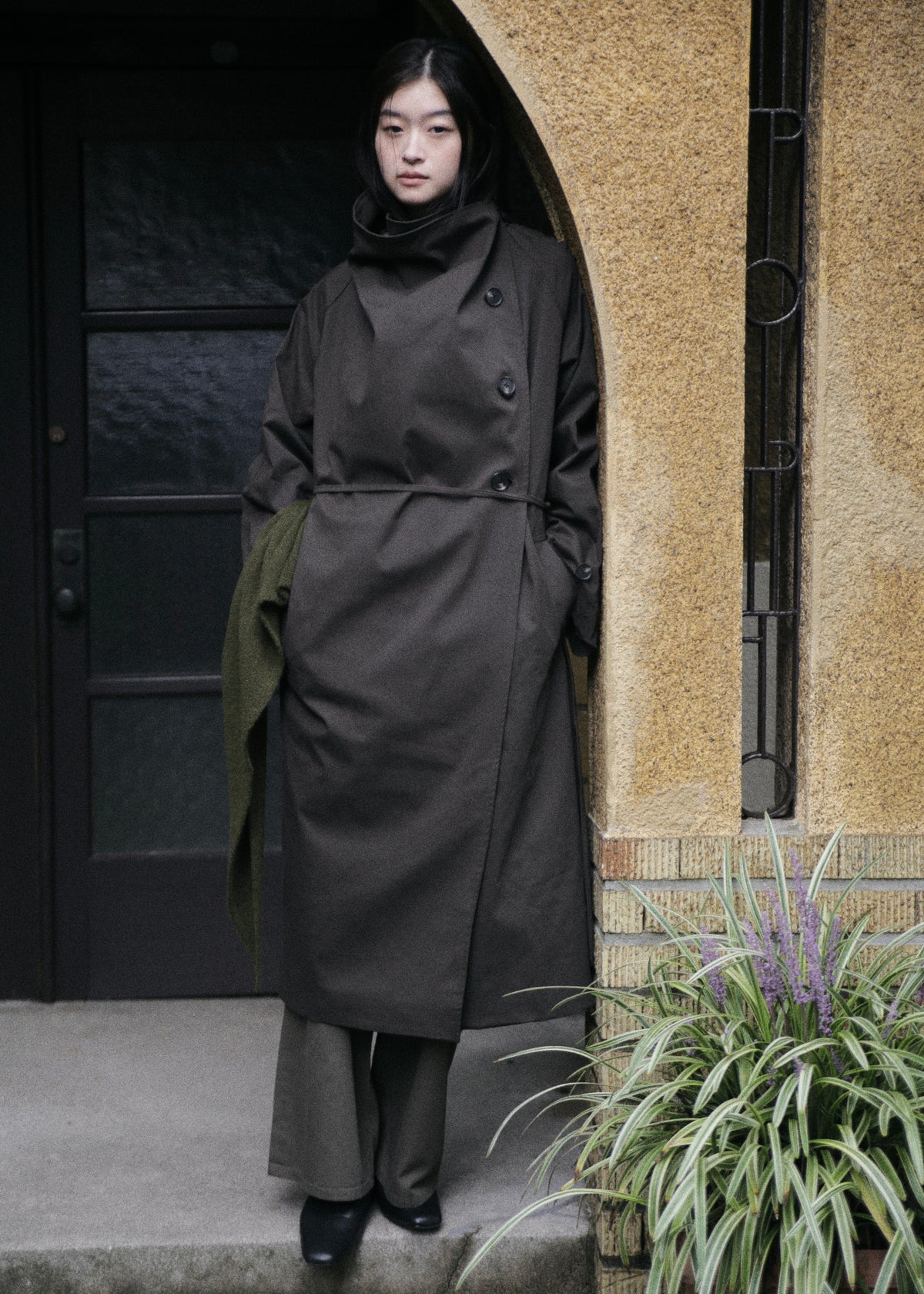 【先行】Funnel-Neck Trench Coat ※10月中旬より順次配送