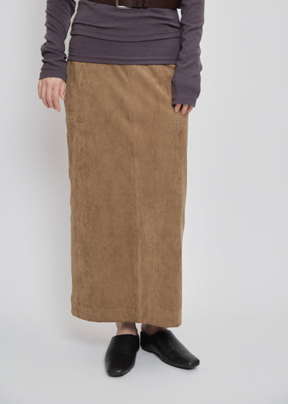 【先行】Faux Suede Maxi Skirt ※10月中旬より順次配送