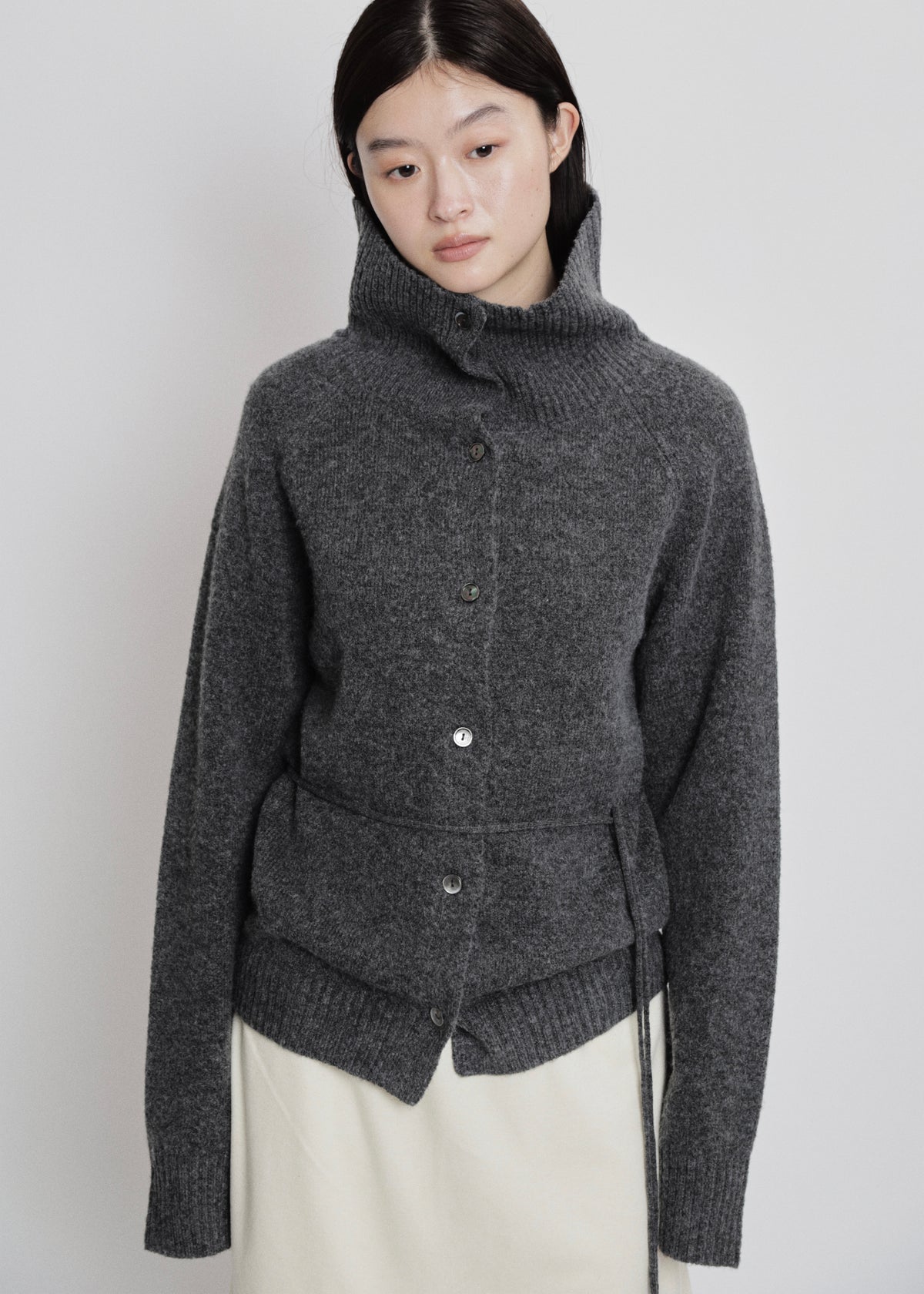【先行】Tie-Waist High-Neck Cardigan ※10月中旬より順次配送