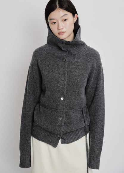 【先行】Tie-Waist High-Neck Cardigan ※10月中旬より順次配送