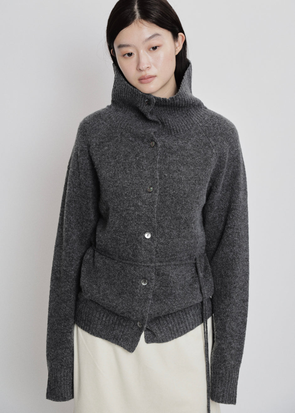【先行】Tie-Waist High-Neck Cardigan ※10月中旬より順次配送