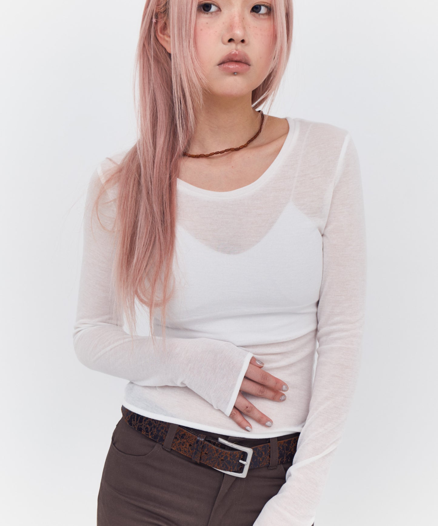 Sheer Long Sleeve Tee