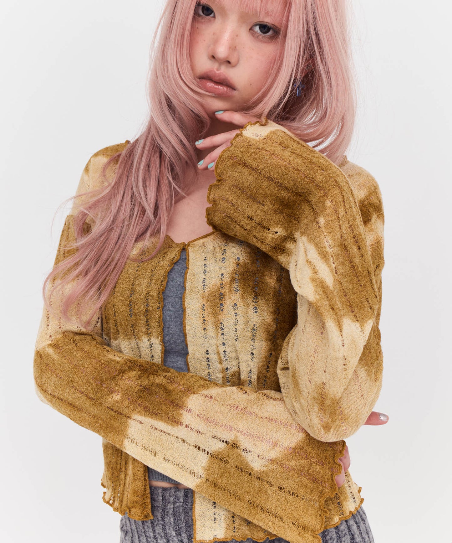 Tiy-Dye Merrow Stitch Cardigan
