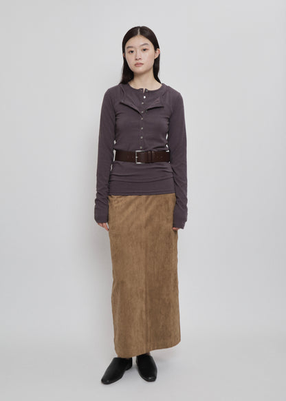【先行】Faux Suede Maxi Skirt ※10月中旬より順次配送