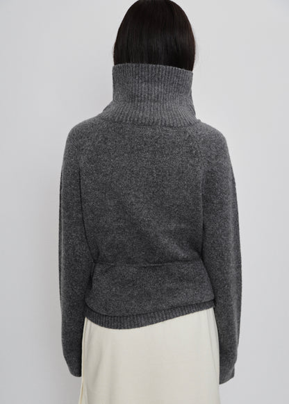 【先行】Tie-Waist High-Neck Cardigan ※10月中旬より順次配送