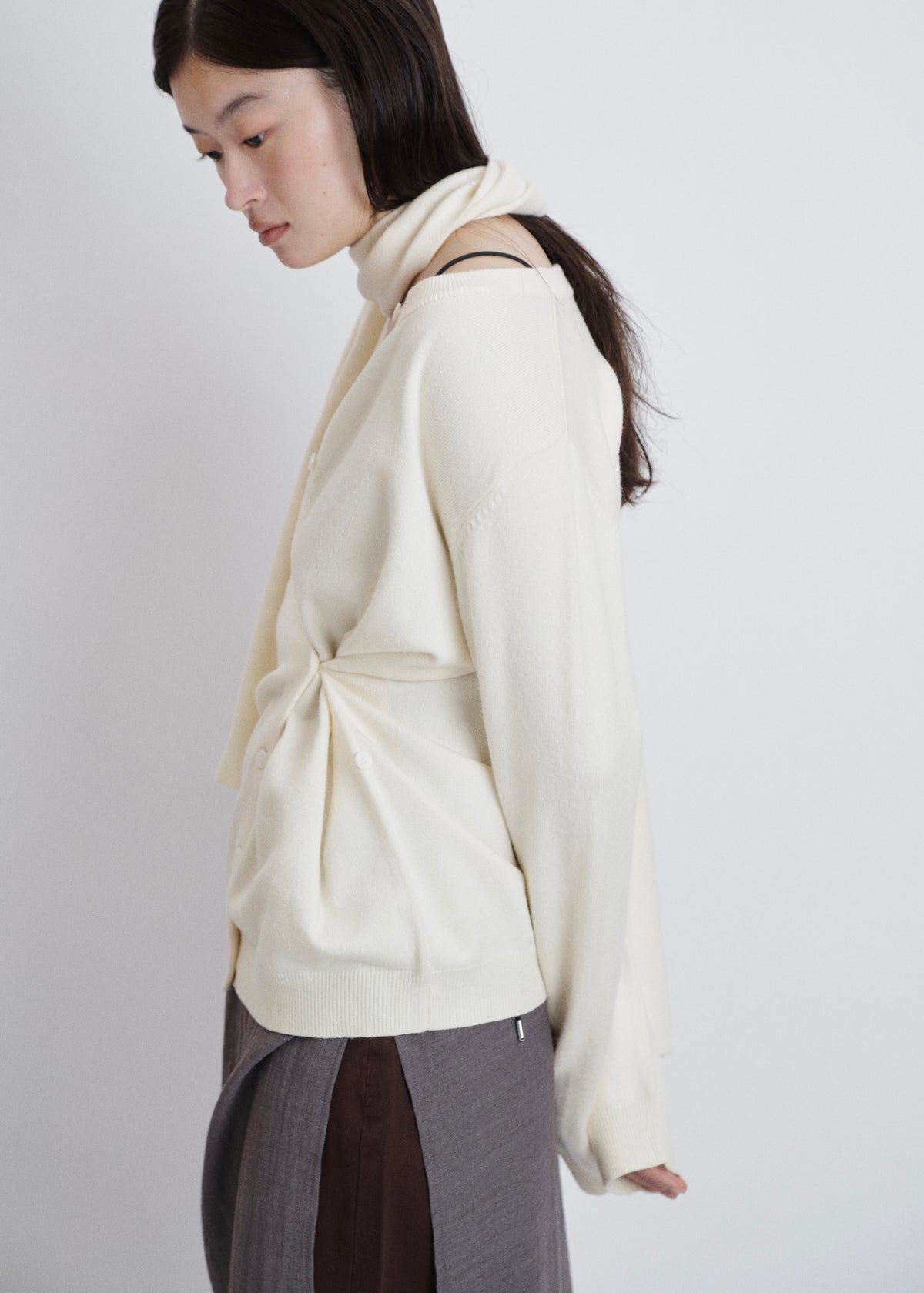 【先行】Wrap Knit Cardigan with Scarf ※10月中旬より順次配送
