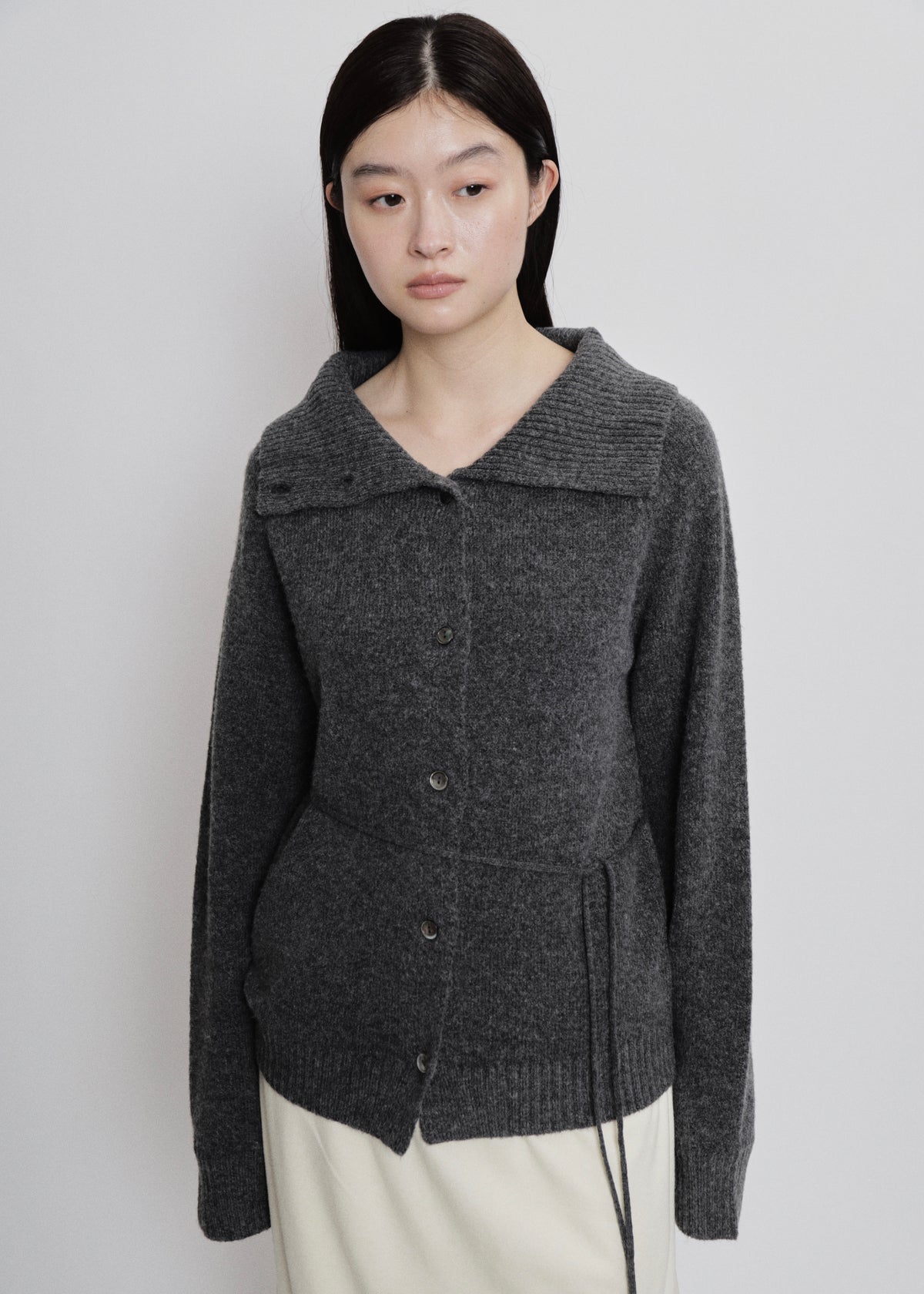 【先行】Tie-Waist High-Neck Cardigan ※10月中旬より順次配送