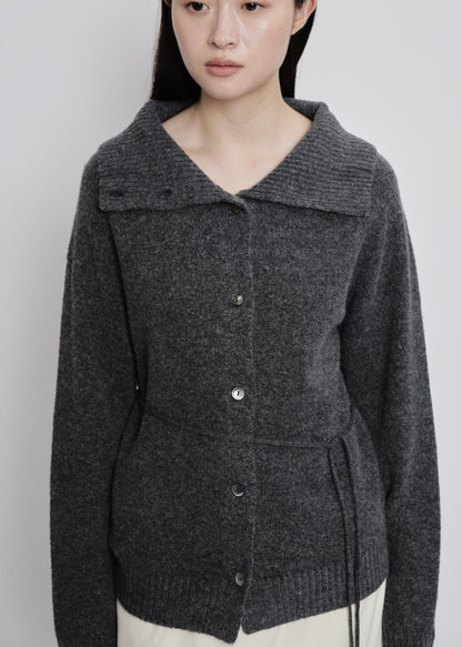 【先行】Tie-Waist High-Neck Cardigan ※10月中旬より順次配送