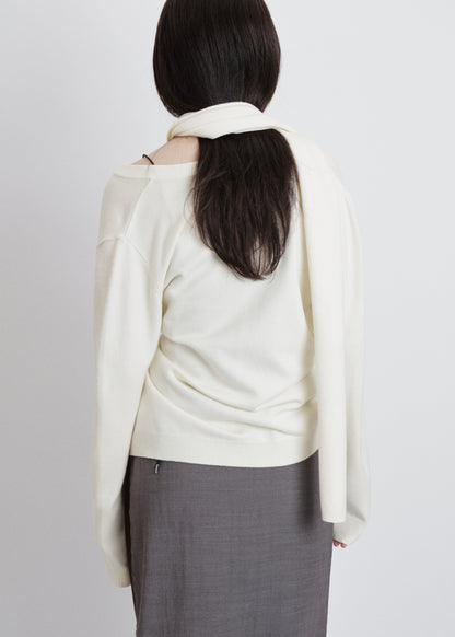 【先行】Wrap Knit Cardigan with Scarf ※10月中旬より順次配送