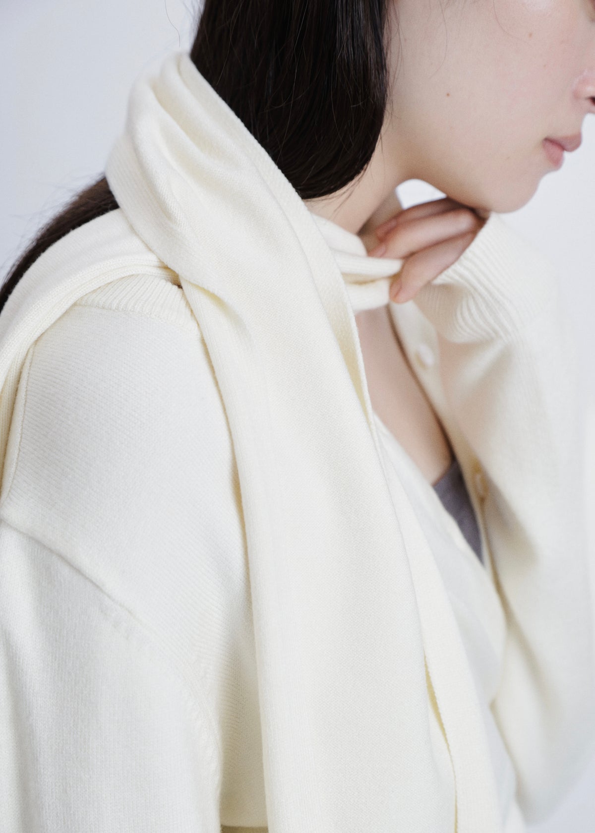 【先行】Wrap Knit Cardigan with Scarf ※10月中旬より順次配送