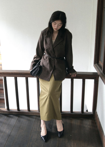 【先行】Herringbone Maxi Skirt ※10月中旬より順次配送