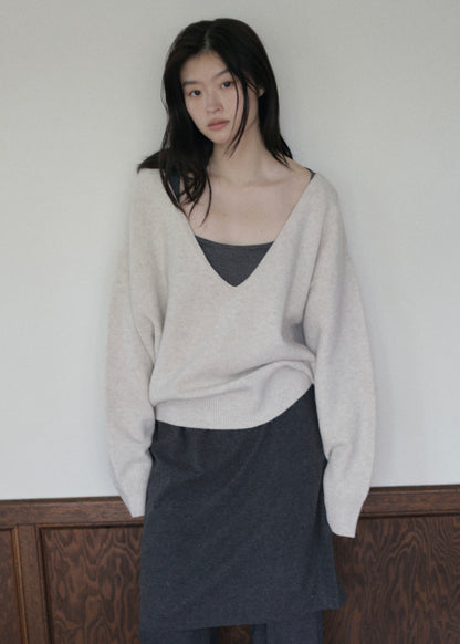 【先行】V-Neck Knit Pullover ※10月中旬より順次配送