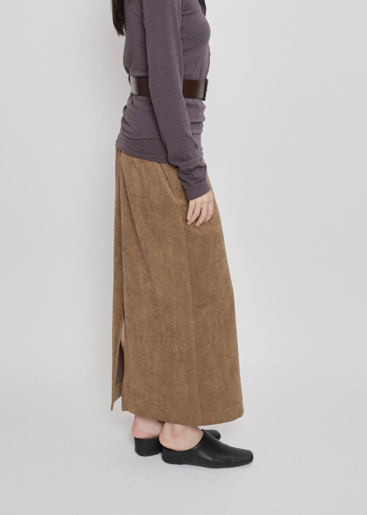 【先行】Faux Suede Maxi Skirt ※10月中旬より順次配送