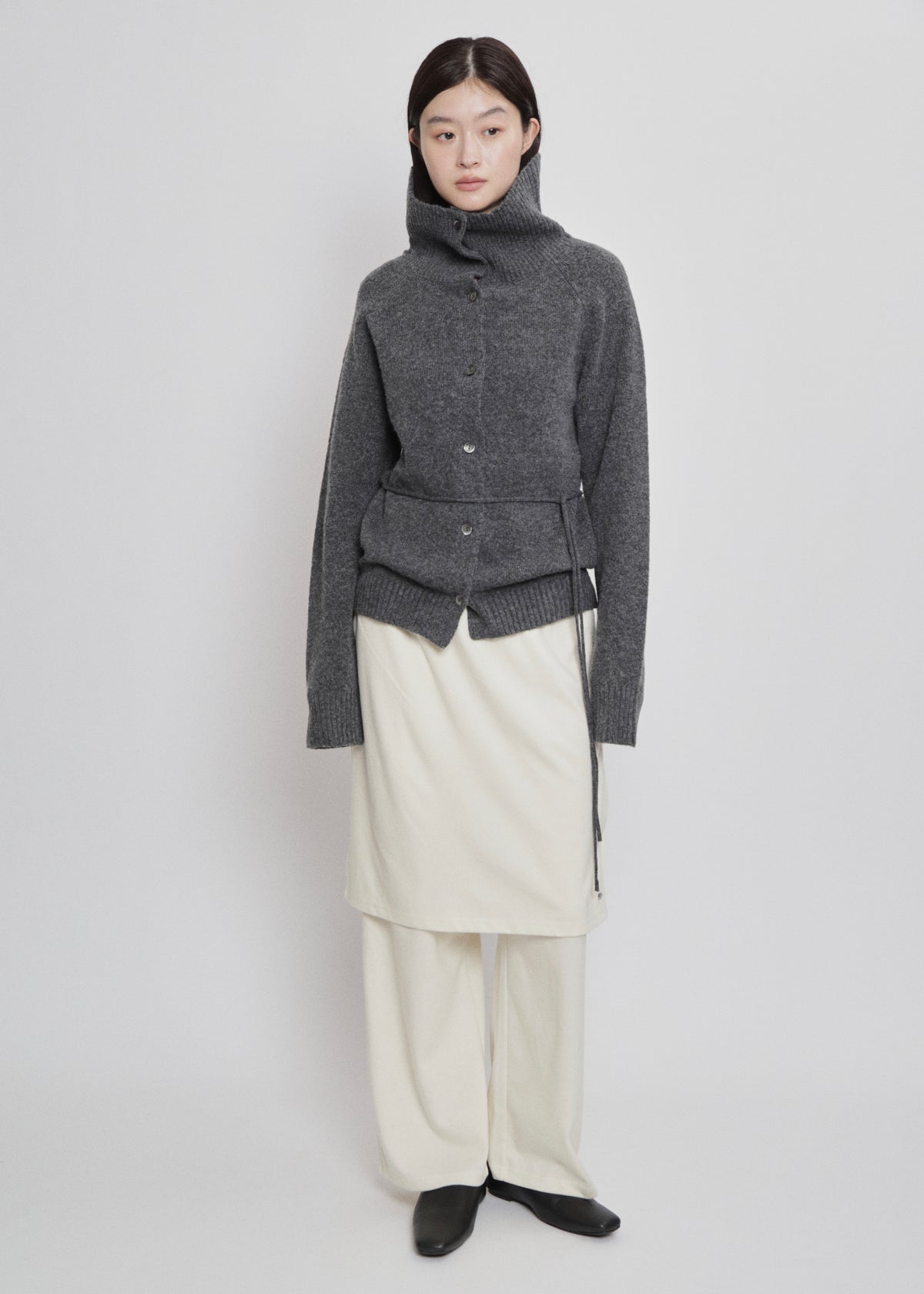 【先行】Tie-Waist High-Neck Cardigan ※10月中旬より順次配送