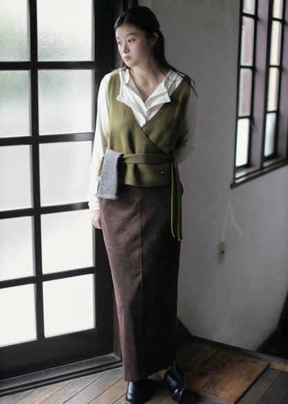 【先行】Faux Suede Maxi Skirt ※10月中旬より順次配送