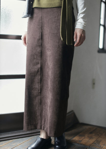 【先行】Faux Suede Maxi Skirt ※10月中旬より順次配送