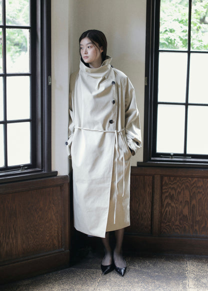 【先行】Funnel-Neck Trench Coat ※10月中旬より順次配送
