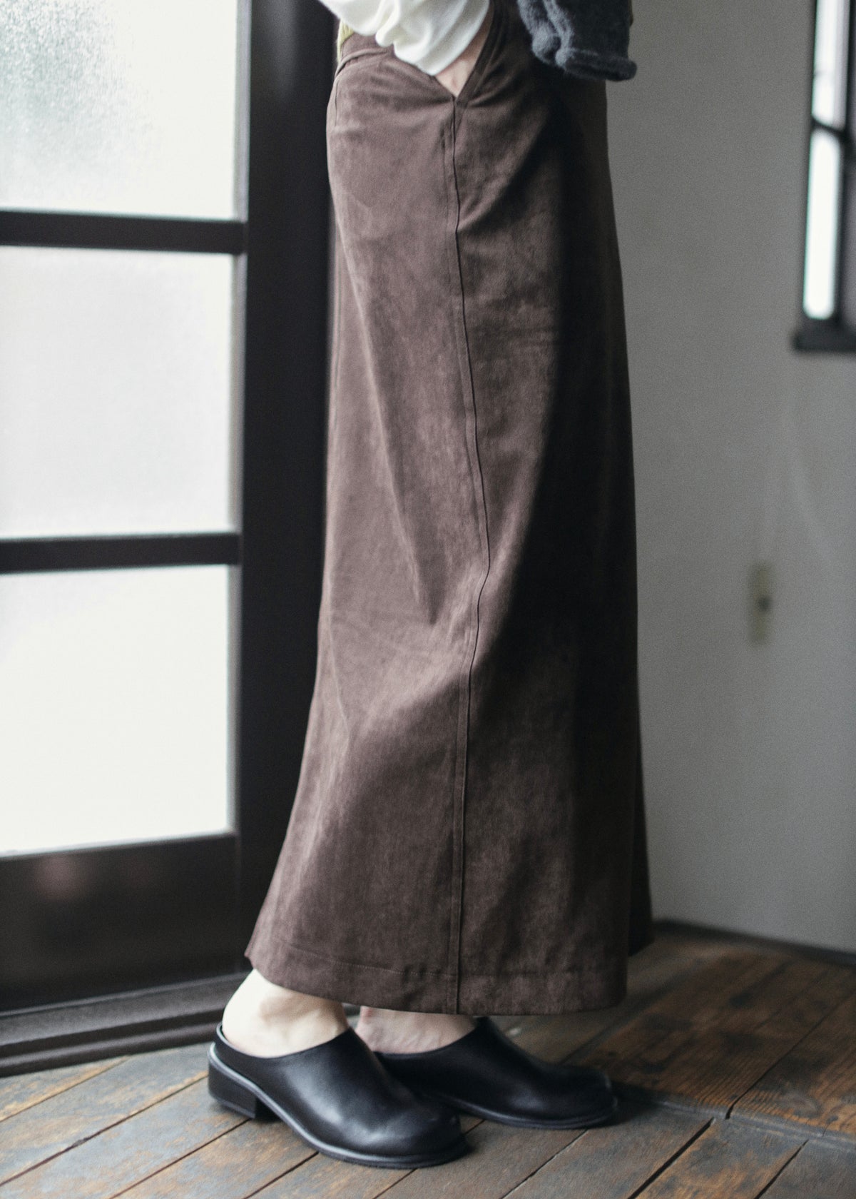 【先行】Faux Suede Maxi Skirt ※10月中旬より順次配送
