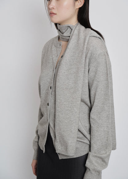 【先行】Wrap Knit Cardigan with Scarf ※10月中旬より順次配送