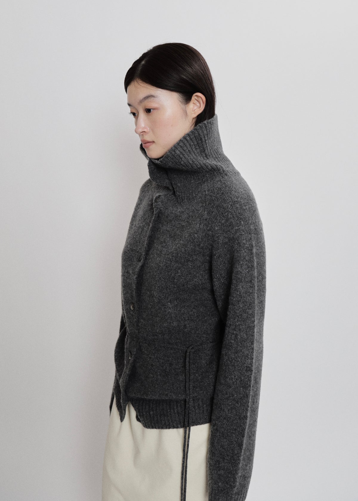 【先行】Tie-Waist High-Neck Cardigan ※10月中旬より順次配送
