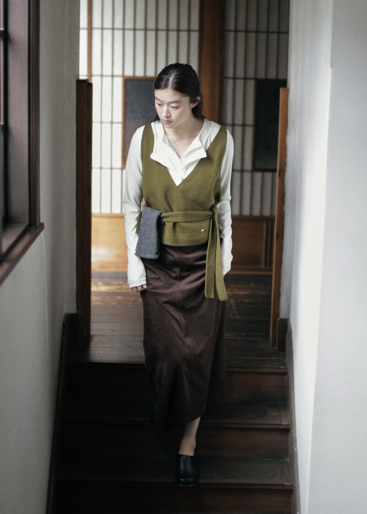 【先行】Faux Suede Maxi Skirt ※10月中旬より順次配送