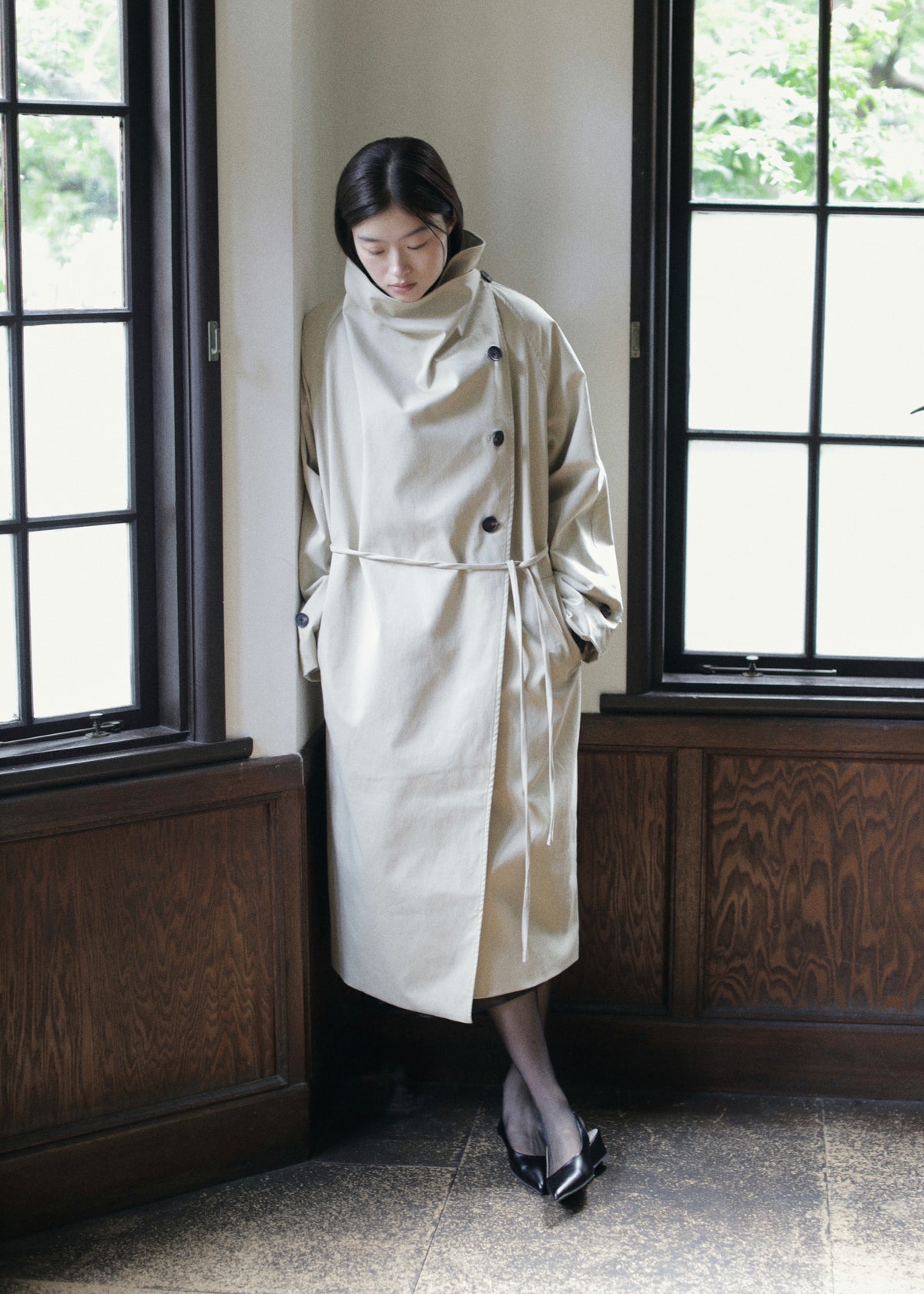 【先行】Funnel-Neck Trench Coat ※10月中旬より順次配送