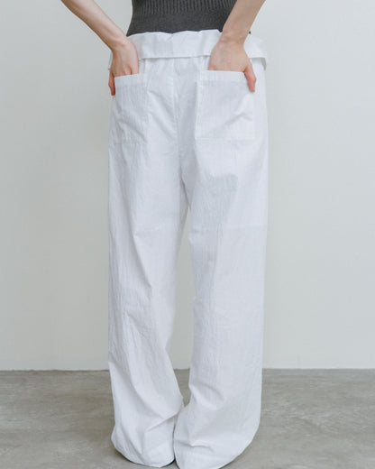 Fold Waist Lowrise Pants
