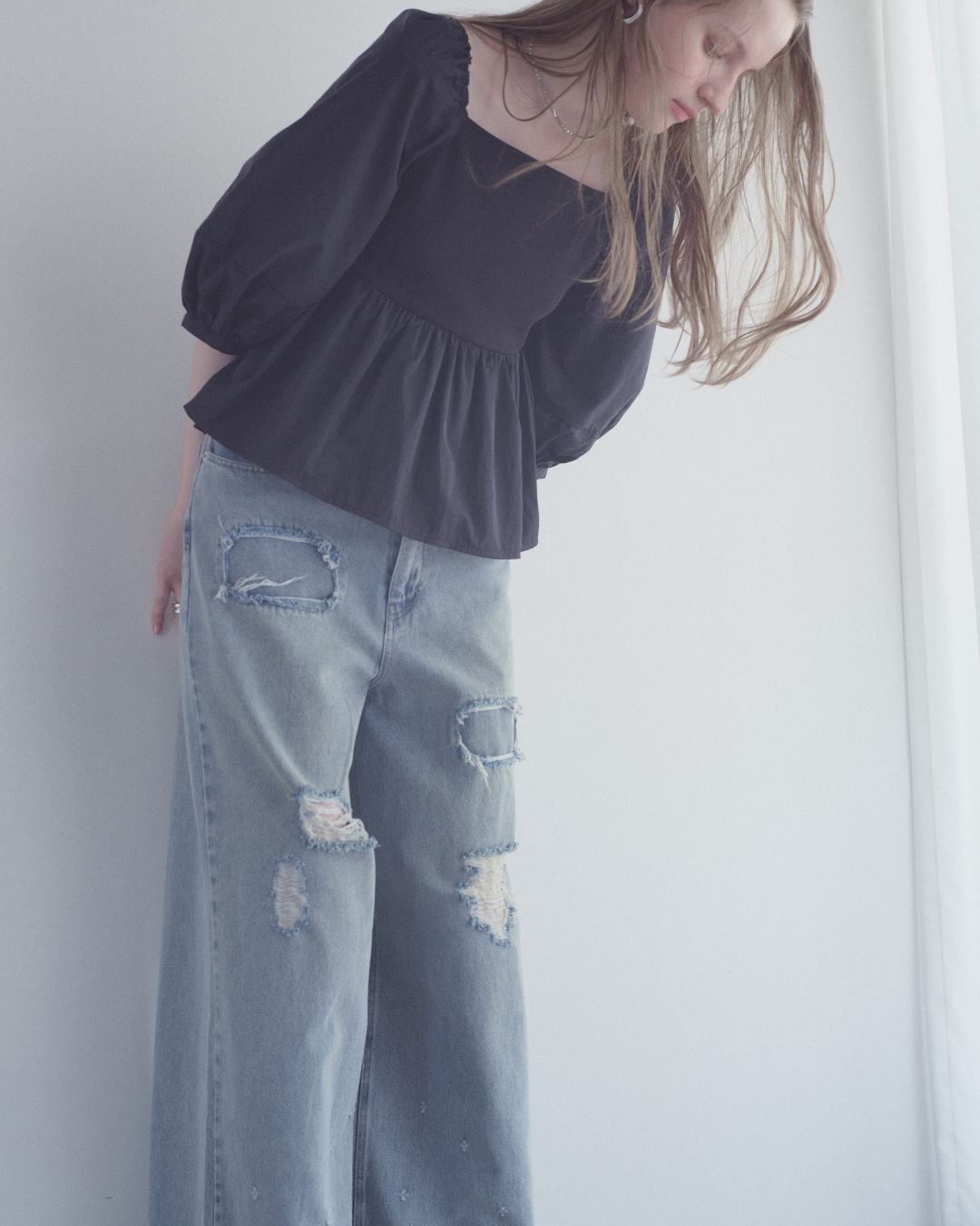 【予約】Square Neck Peplum Tops※6月下旬配送