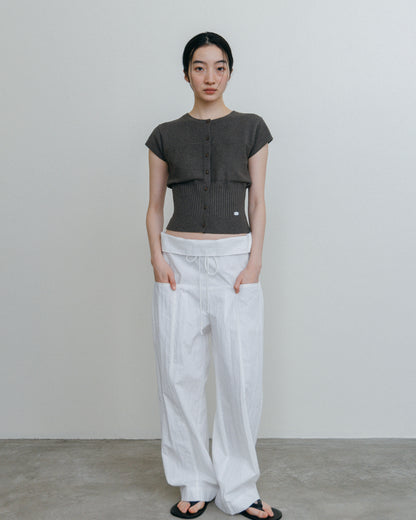Fold Waist Lowrise Pants