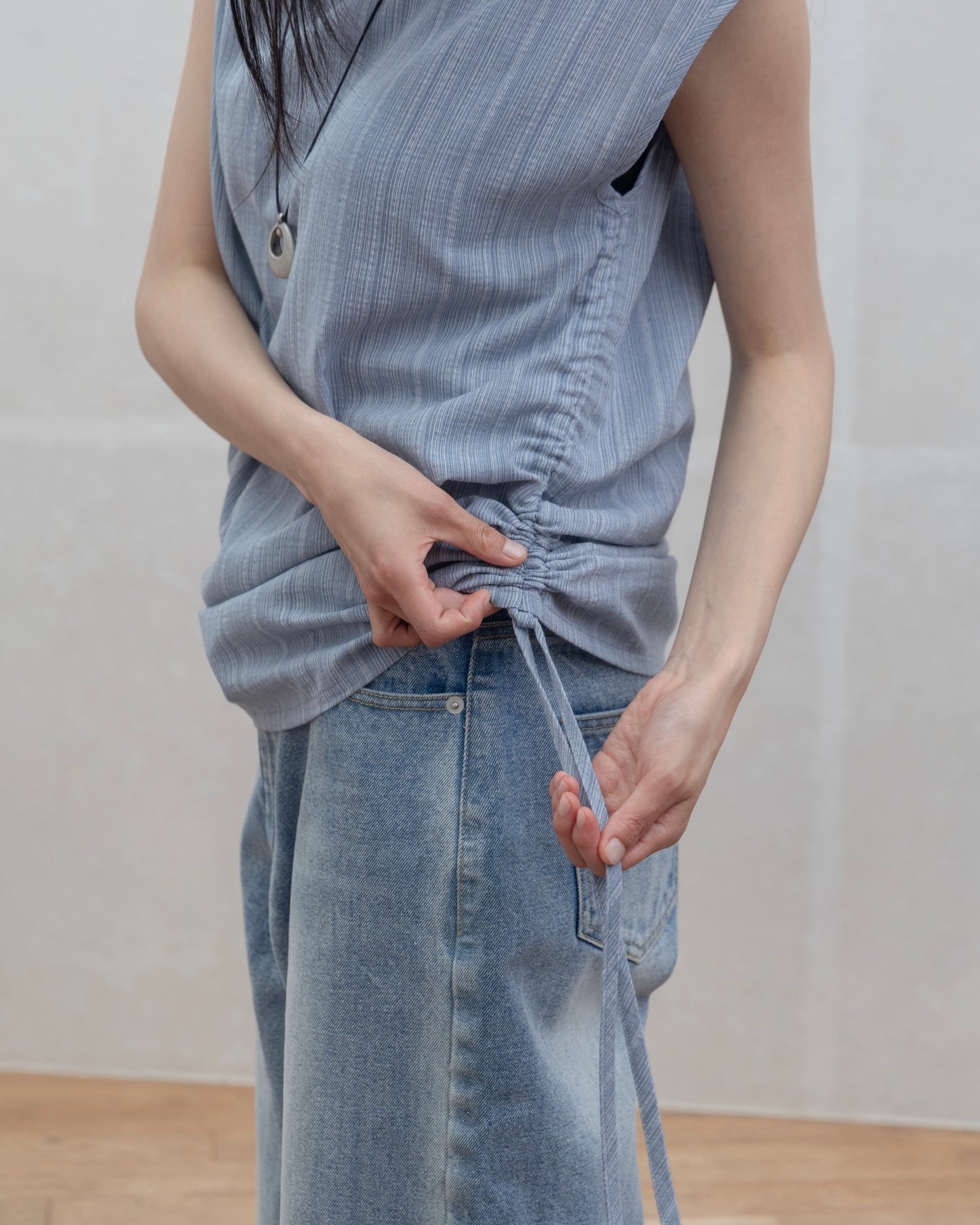 Boat Neck Drawstring Top（6/26 21:00-）