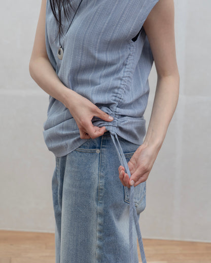 Boat Neck Drawstring Top（6/26 21:00-）