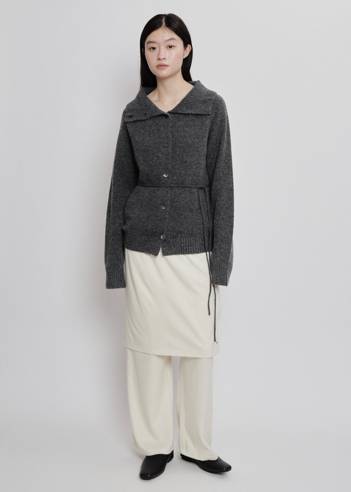 【先行】Tie-Waist High-Neck Cardigan ※10月中旬より順次配送