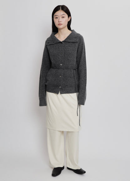 【先行】Tie-Waist High-Neck Cardigan ※10月中旬より順次配送