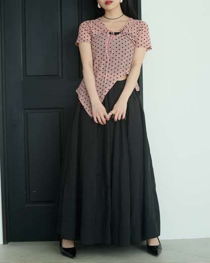 Printed Sheer Short Sleeve Tops