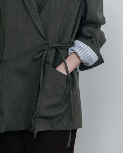 Tie Wrap Tailored Jacket