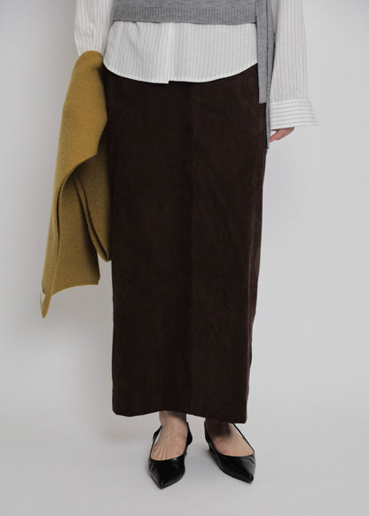 【先行】Faux Suede Maxi Skirt ※10月中旬より順次配送