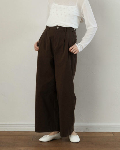 Two-Tuck Studded Twill Pants