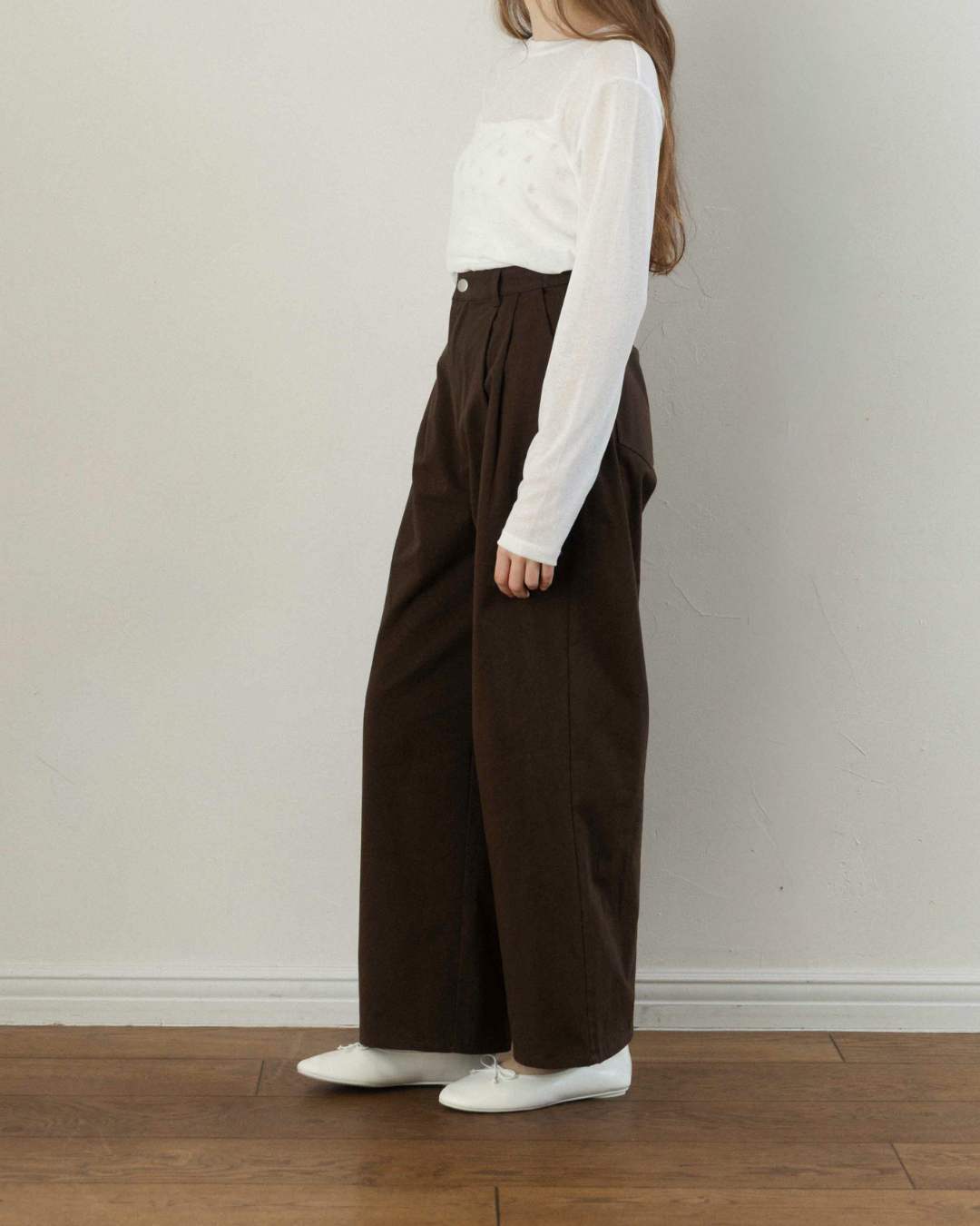 Two-Tuck Studded Twill Pants