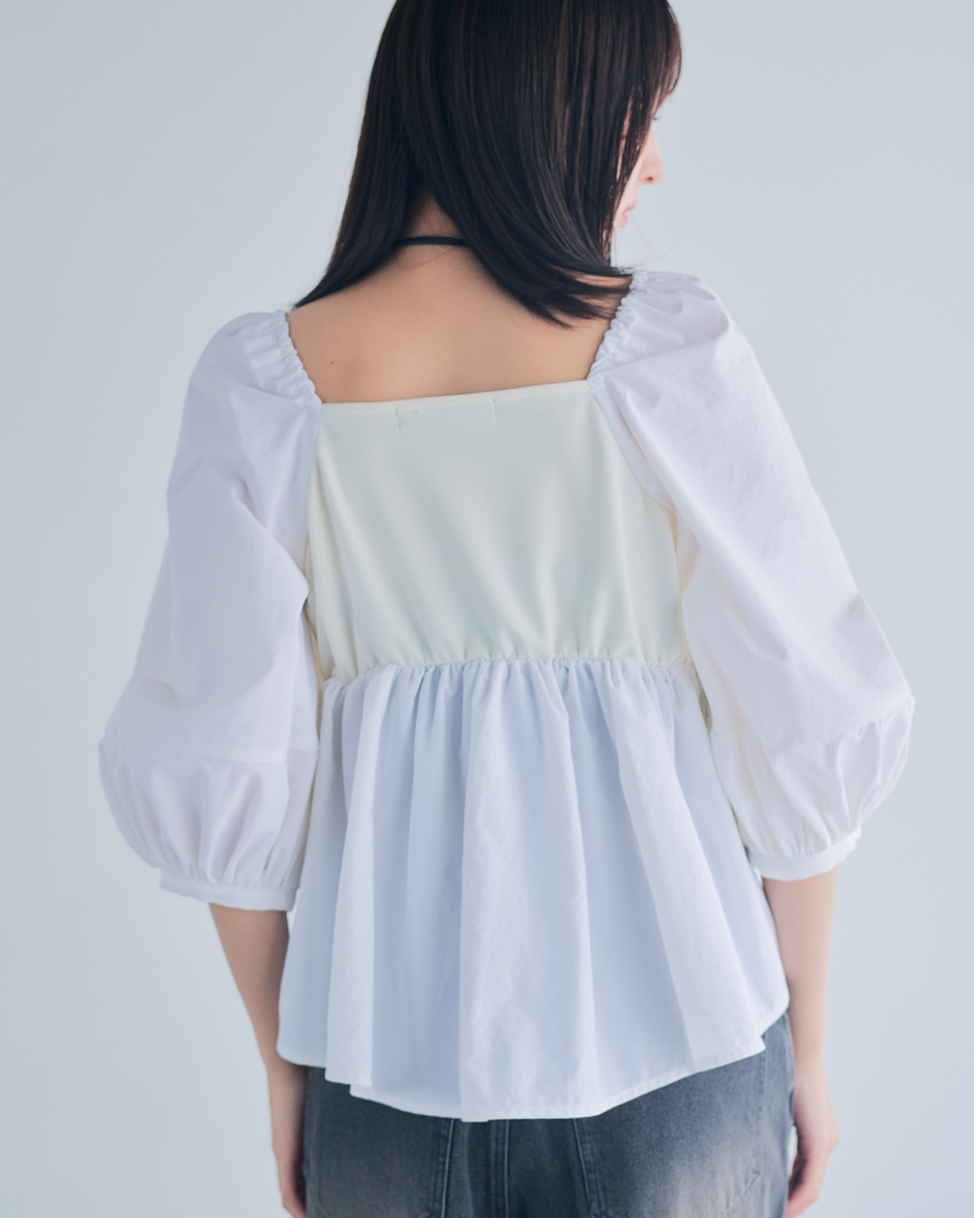 【予約】Square Neck Peplum Tops※6月下旬配送