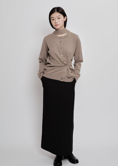 【先行】Wrap Knit Cardigan with Scarf ※10月中旬より順次配送