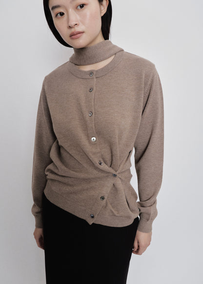 【先行】Wrap Knit Cardigan with Scarf ※10月中旬より順次配送